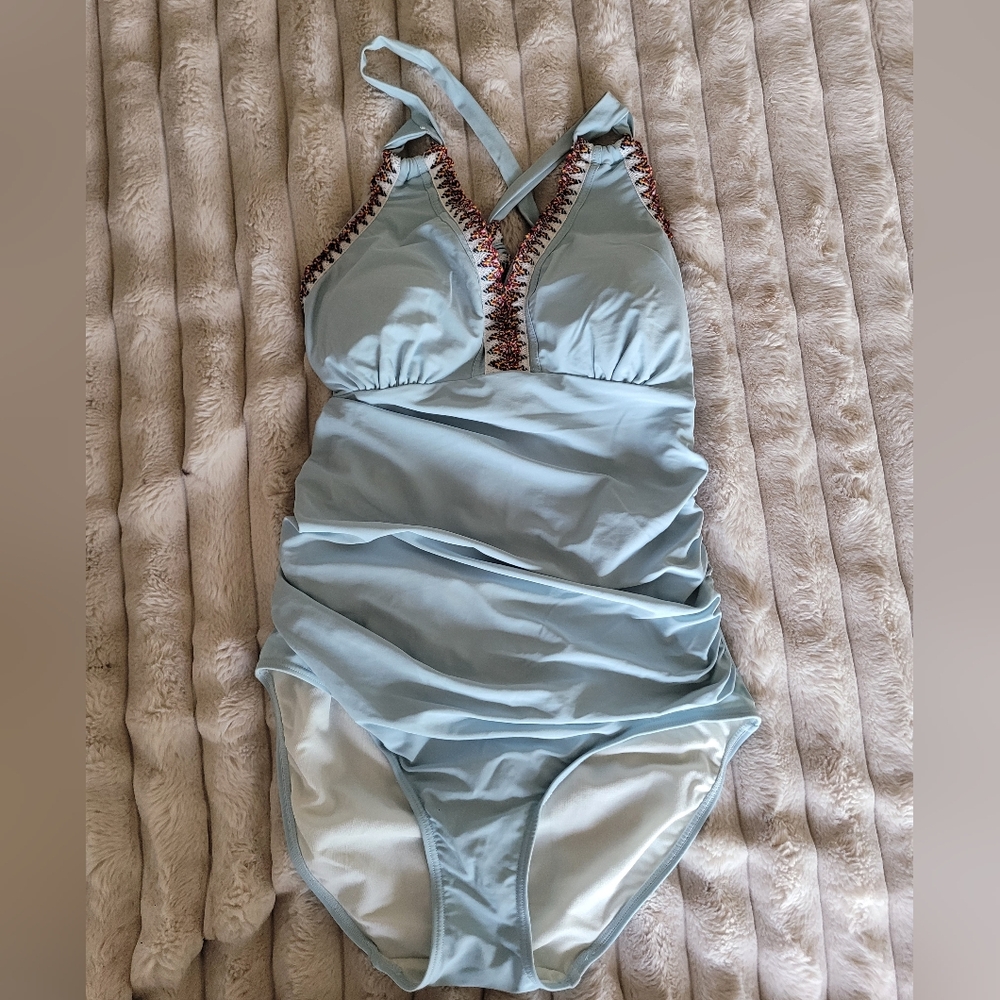Light Blue Women's One Piece Swimsuit